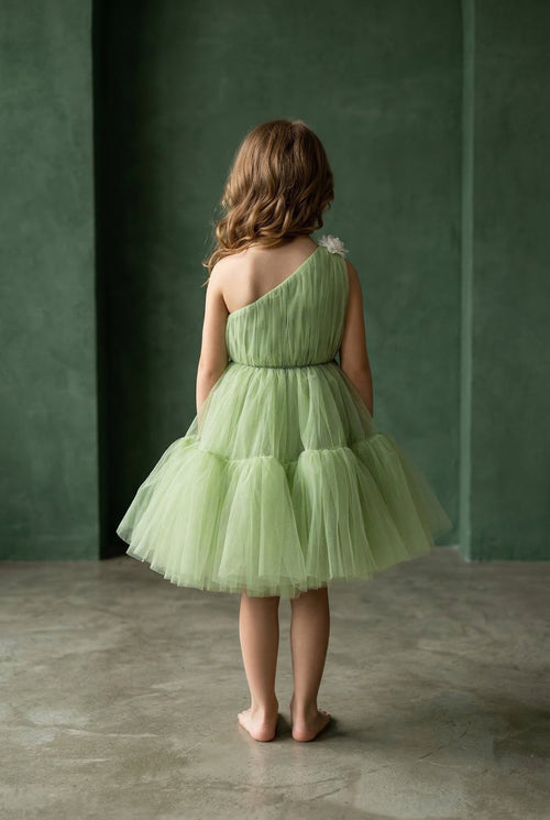 "Bella" Girl Dress - Daughter's Dresses - ANEVAN - kids elegant green dress wedding tulle 