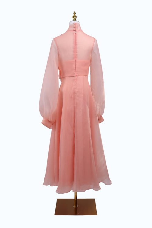 """Fleur"" Woman Dress " - Mother's Dresses - ANEVAN-peach floral organza dress woman fleur elegant