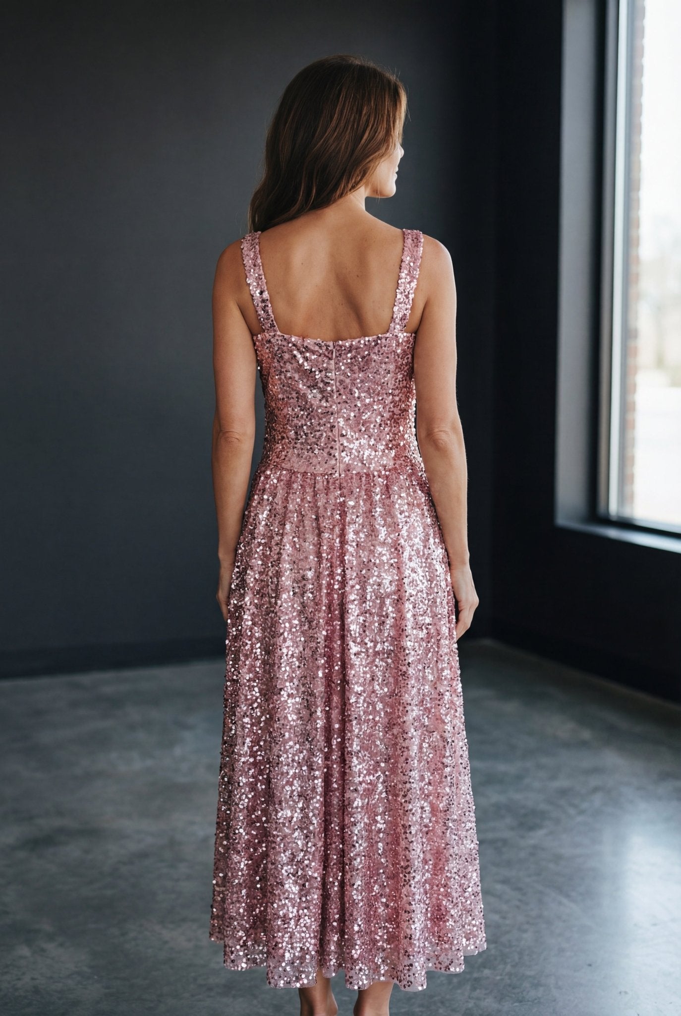 Rose Sequin Evening Dress for Women “Rosée” Rose Sequin Evening Dress for Women “Rosée”